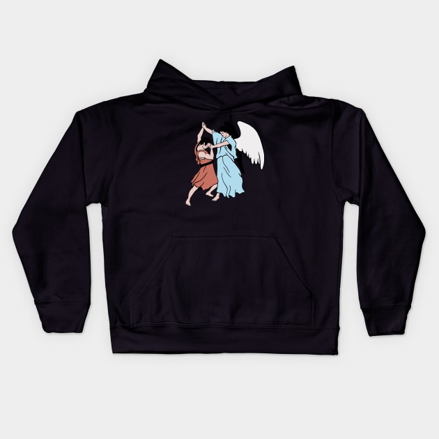 Jacob Wrestling With The Angel Kids Hoodie by isstgeschichte